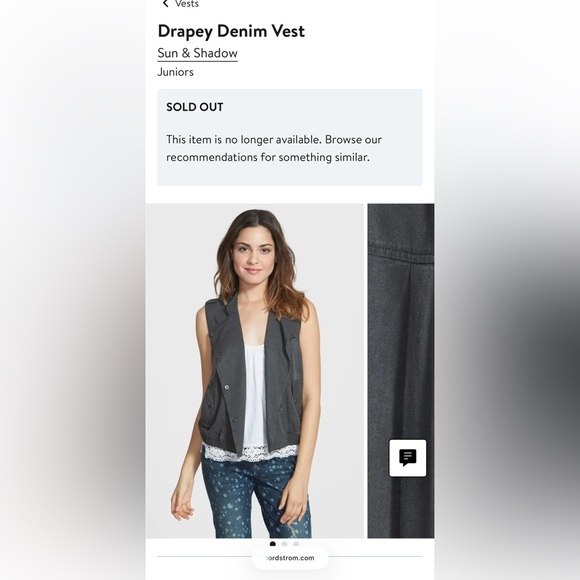 Nordstrom Sun & Shadow Army Green Drapey Vest - Picture 8 of 8